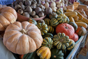 photo of pumpkins, squash, gourds and other fall produce